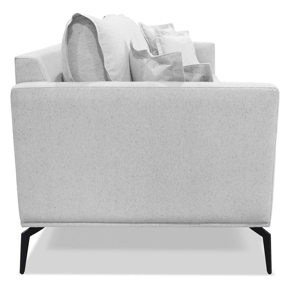 Sofá 3 Lugares 220cm Pés De Metal Vecchia S06 Linho Grigio - Mpozenato - 8