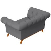 Sofá 150cm 2 Lugares Base Madeira Império D-317 Veludo Cinza - Domi - 5