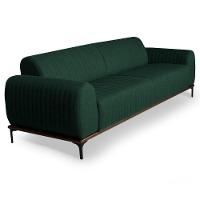 Sofá 150cm 2 Lugares Pés Preto Molino C-117 Linho Verde Musgo - Domi - 1