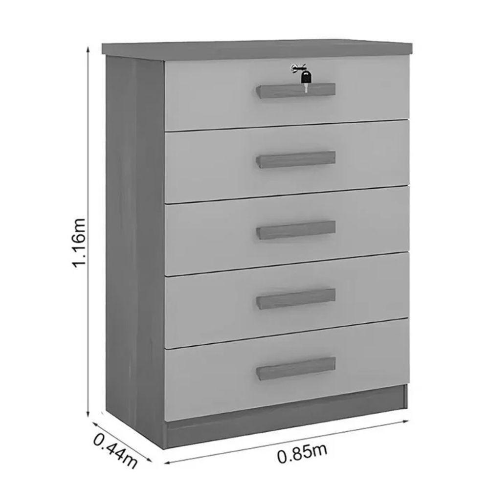 Cômoda Ipanema 5 Gavetas - D' Doro Castanho/linho - 2