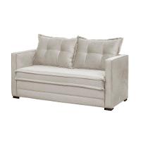 Sofá Cama Casal Articulável 2 Lugares Londres Suede Bege - D'monegatto - 1