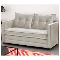 Sofá Cama Casal Articulável 2 Lugares Londres Suede Bege - D'monegatto - 2