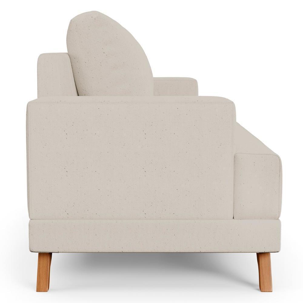 Sofá 3 Lugares 200cm Living Pés Curvos Santi D05 Linho Bege - Mpozenato - 7