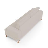 Sofá 3 Lugares 200cm Living Pés Curvos Santi D05 Linho Bege - Mpozenato - 6