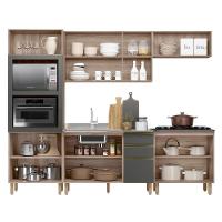 Armário De Cozinha 5 Peças E Pia 120cm Jany N03 Carvalho/grafite - Mpozenato