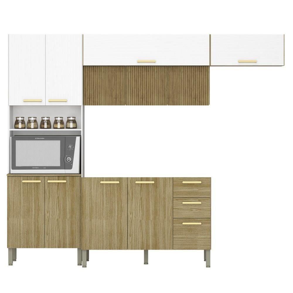 Armário De Cozinha 5 Peças Urban04 Balcão Sem Tampo 120cm K02 Freijó/supremo - Mpozenato - 1