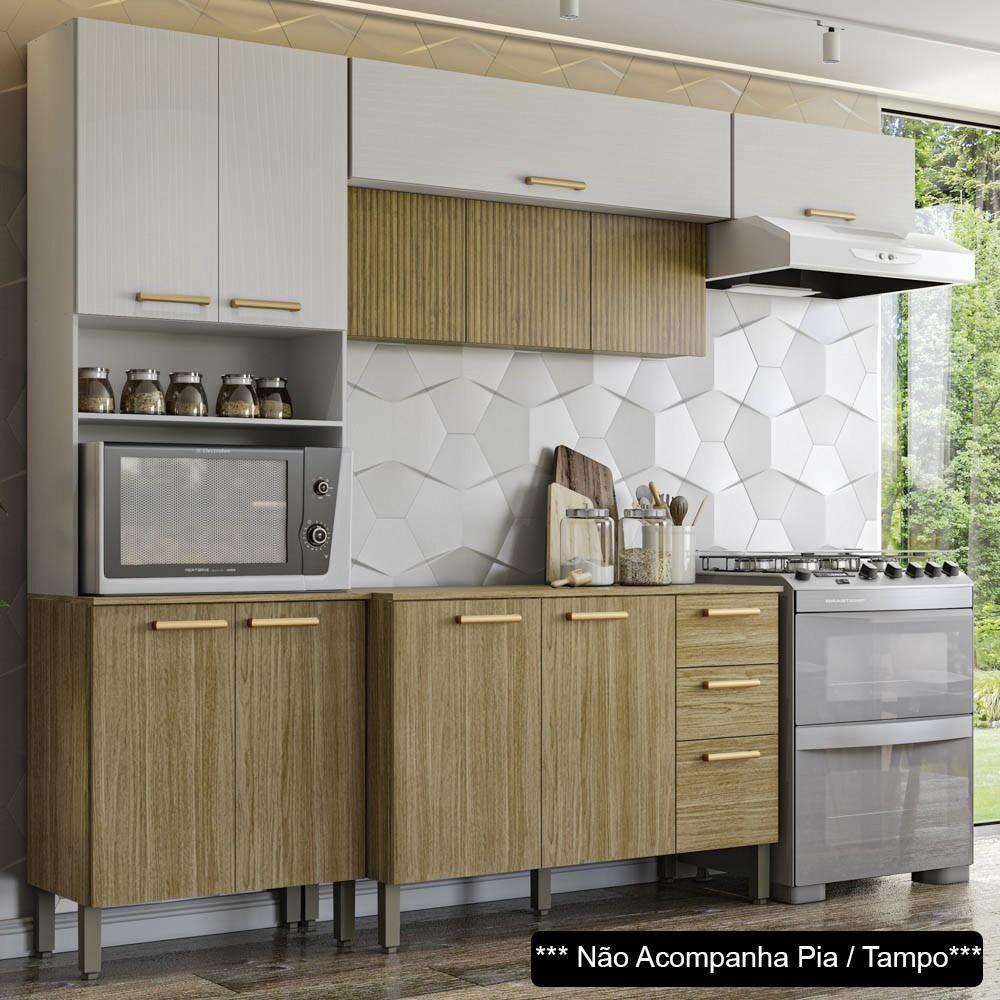 Armário De Cozinha 5 Peças Urban04 Balcão Sem Tampo 120cm K02 Freijó/supremo - Mpozenato - 2