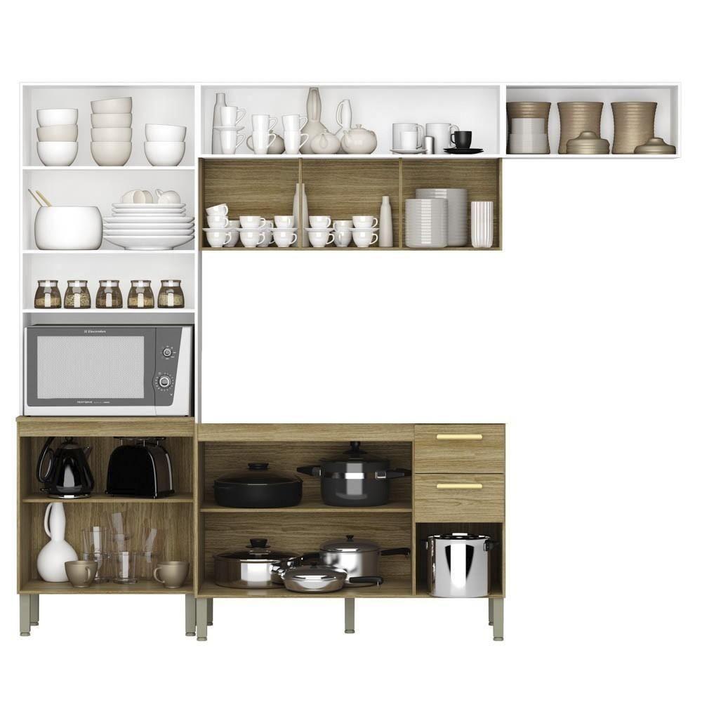 Armário De Cozinha 5 Peças Urban04 Balcão Sem Tampo 120cm K02 Freijó/supremo - Mpozenato - 3