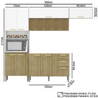 Armário De Cozinha 5 Peças Urban04 Balcão Sem Tampo 120cm K02 Freijó/supremo - Mpozenato