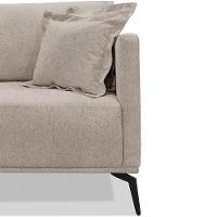 Sofá 3 Lugares 220cm Pés De Metal Vecchia S06 Linho Areia - Mpozenato - 8