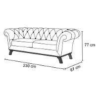 Sofá 230cm 3 Lugares Base Madeira Império C-303 Veludo Verde Musgo - Domi