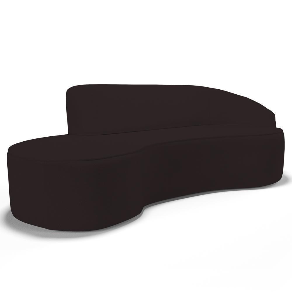 Sofá Living 3 Lugares 260cm Braço Direito Mozart D06 Sintético Marrom - Mpozenato - 1