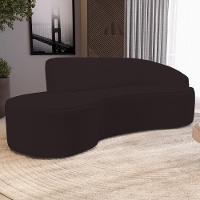 Sofá Living 3 Lugares 260cm Braço Direito Mozart D06 Sintético Marrom - Mpozenato - 2