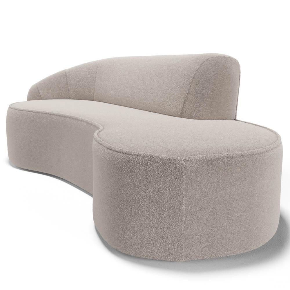 Sofá Living 2 Lugares 180cm Braço Esquerdo Mozart D06 Bouclê Bege - Mpozenato - 5