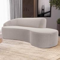 Sofá Living 2 Lugares 180cm Braço Esquerdo Mozart D06 Bouclê Bege - Mpozenato - 2