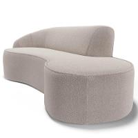 Sofá Living 2 Lugares 180cm Braço Esquerdo Mozart D06 Bouclê Bege - Mpozenato - 5