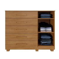 Cômoda Paris 5 Gavetas 1 Porta Ripada Benetil Cinamomo - 4