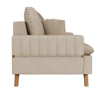 Sofá 160cm 2 Lugares Com Almofadas Pés Curvos Veras Suede D05 Bege Claro - Mpozenato - 5