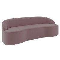 Sofá 3 Lugares Para Sala De Estar Living 210cm Theo D06 Veludo Rosa - Mpozenato - 1