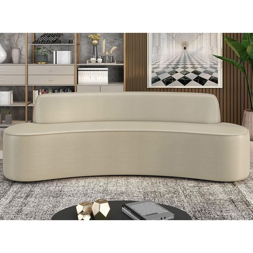 Sofá 3 Lugares Para Sala De Estar Living 210cm Koane D06 Facto Pérola - Mpozenato - 2
