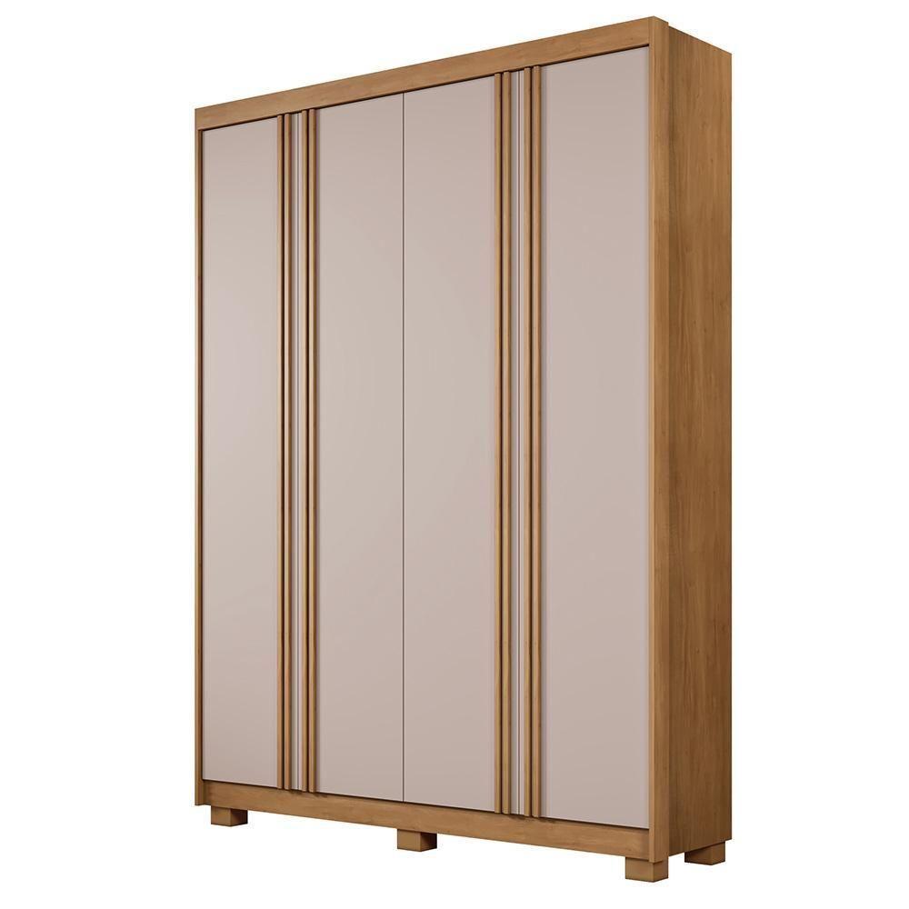 Guarda Roupa 4 Portas 3 Gavetas Lisboa Benetil Cinamomo Off White - 1