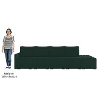 Sofá Ilha Modular Com Puff Para Sala Living 392cm Georgia K04 Veludo Verde - Mpozenato - 7