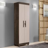 Armário Multiuso Roma 2 Portas 5 Prateleiras Com Chave Beneti Imbuia Off White - 2