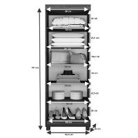 Armário Multiuso Roma 2 Portas 5 Prateleiras Com Chave Beneti Imbuia Off White - 4