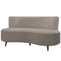 Sofá 2 Lugares Para Sala Living 135cm Pés Palito Korah K04 Bouclê Bege Escuro - Mpozenato - 1