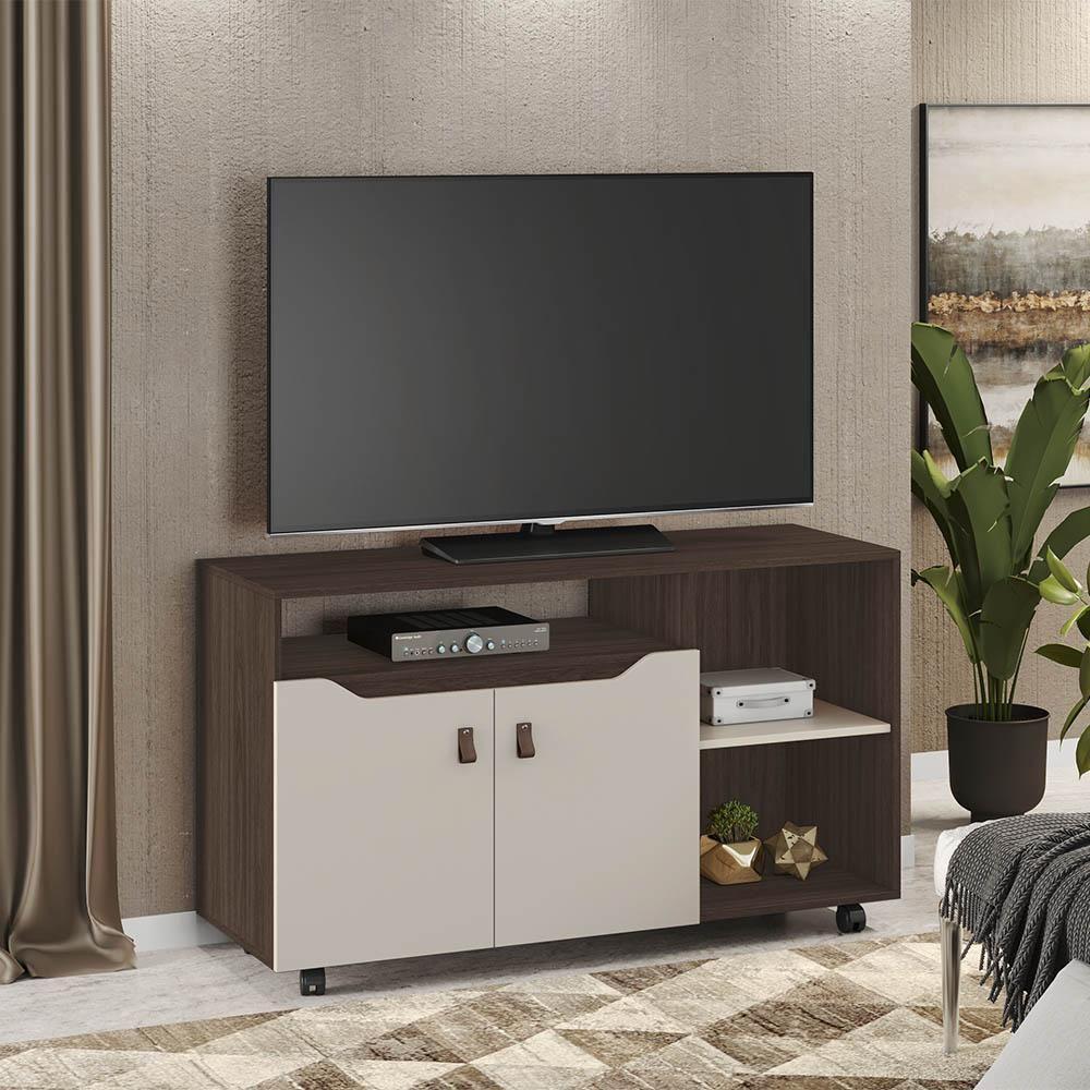 Rack Seleto Para Tv Até 49 Polegadas Jcm Movelaria Café Off White - 3