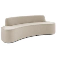 Sofá 5 Lugares Para Sala De Estar Living 300cm Koane D06 Veludo Creme - Mpozenato - 1