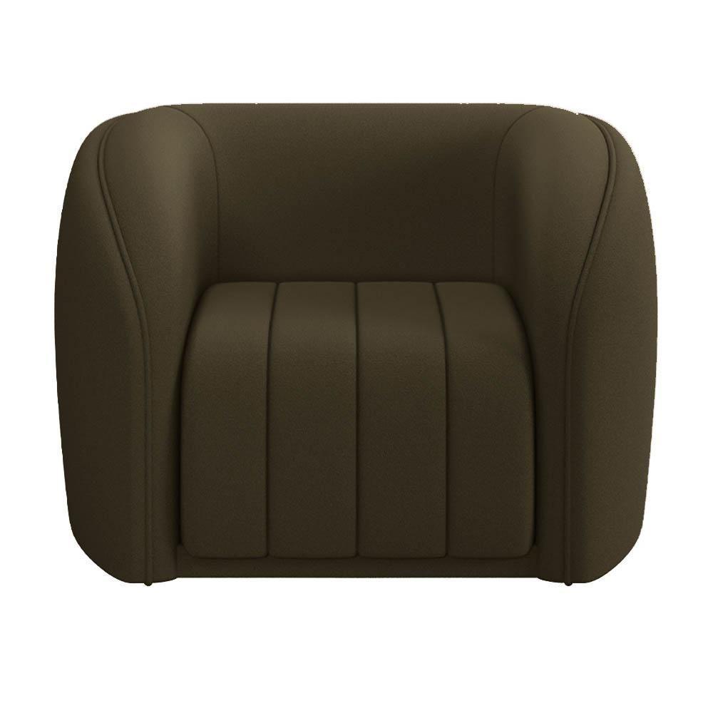 Sofá Decorativo 4 Lugares 332cm E Poltrona Meris M22 Veludo Marrom - Mpozenato - 7