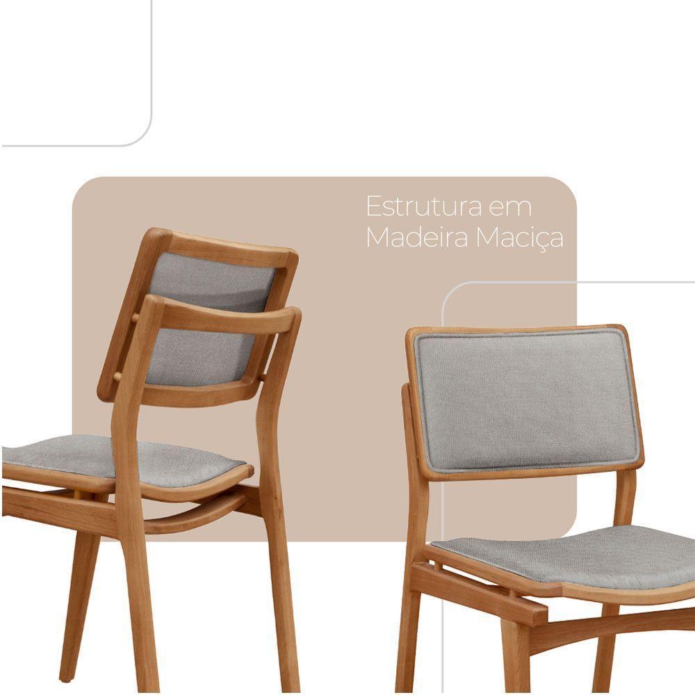 Conjunto Eva Com 2 Cadeiras Madeira Moderna Mobília Luna / Imbuia Nat. - 3
