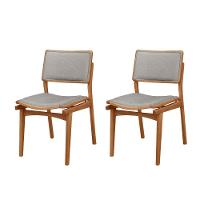 Conjunto Eva Com 2 Cadeiras Madeira Moderna Mobília Luna / Imbuia Nat. - 1