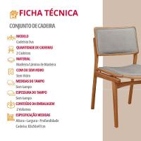 Conjunto Eva Com 2 Cadeiras Madeira Moderna Mobília Luna / Imbuia Nat. - 4