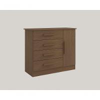 Cômoda Firenze 4 Gavetas 1 Porta Com sapateira - D' Doro Castanho - 1