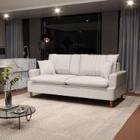 Sofá Living 2 Lugares 160cm Com Almofadas Veras D05 Linho Cru - Mpozenato - 2