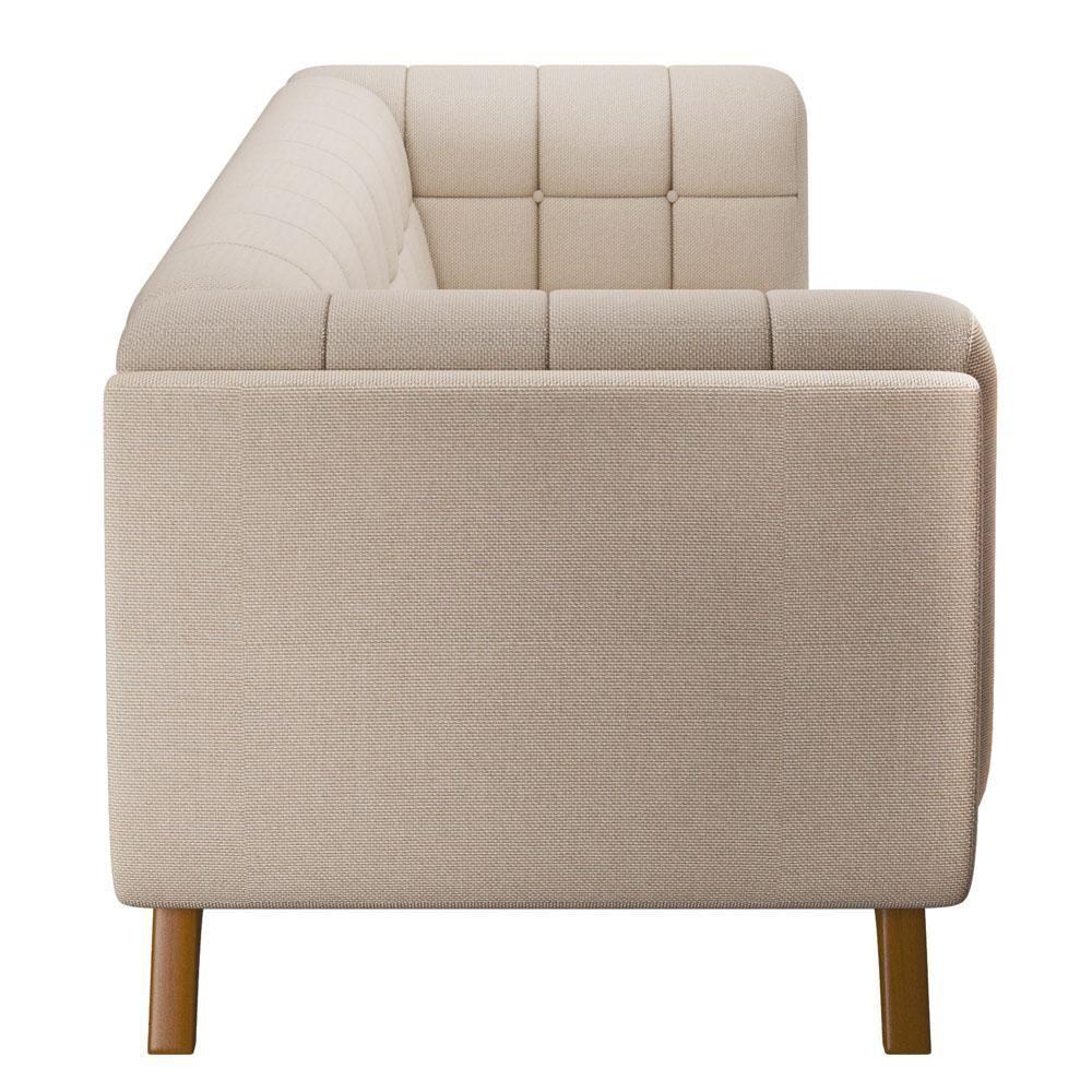 Sofá Living Decorativo 3 Lugares 240cm Bellart M22 Linho Cru - Mpozenato - 5