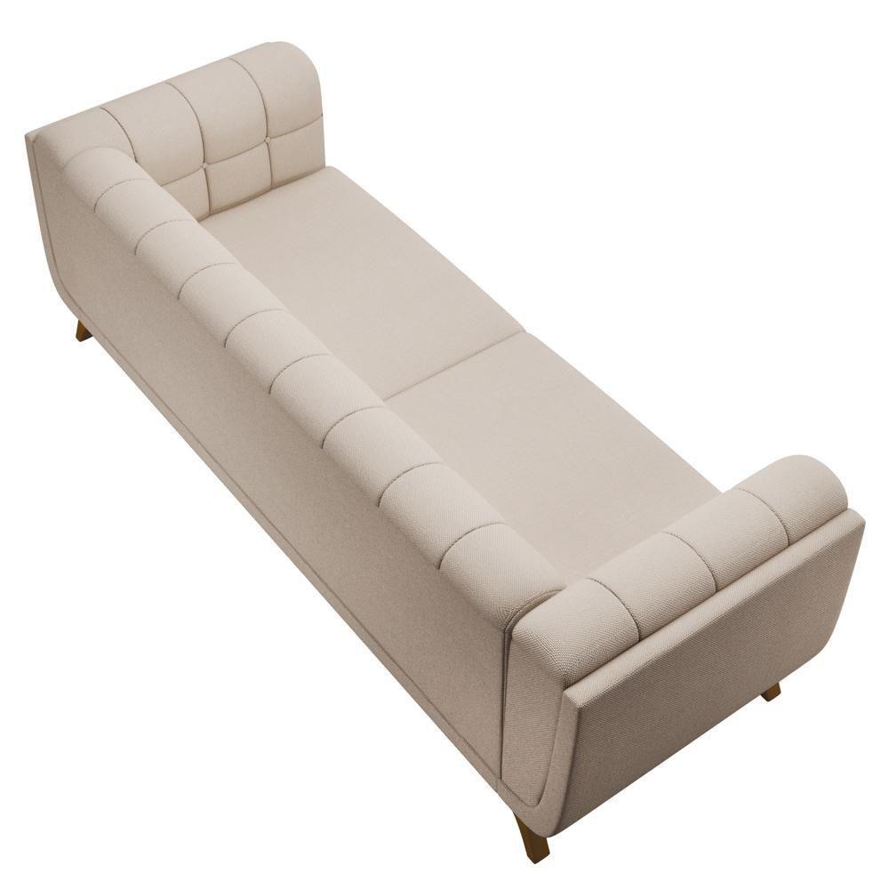 Sofá Living Decorativo 3 Lugares 240cm Bellart M22 Linho Cru - Mpozenato - 7