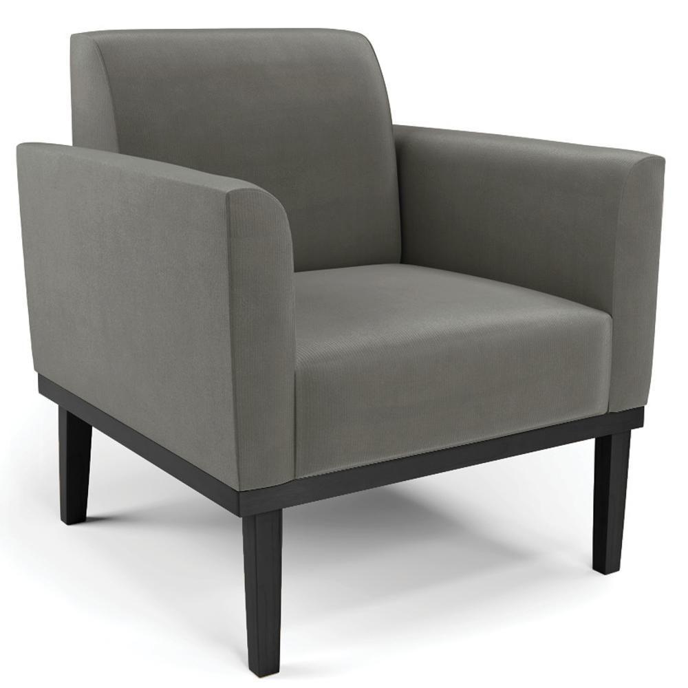 Sofá Namoradeira E 2 Poltronas Base Madeira Preto Maressa Suede Grafite - Ibiza - 6