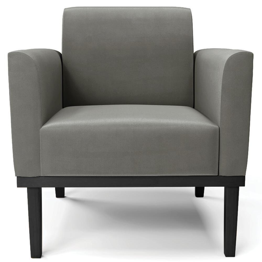 Sofá Namoradeira E 2 Poltronas Base Madeira Preto Maressa Suede Grafite - Ibiza - 8