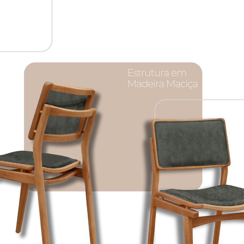 Conjunto Eva Com 2 Cadeiras Madeira Moderna Mobília Jade / Imbuia Nat. - 4
