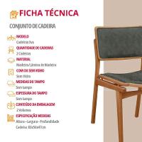 Conjunto Eva Com 2 Cadeiras Madeira Moderna Mobília Jade / Imbuia Nat. - 2