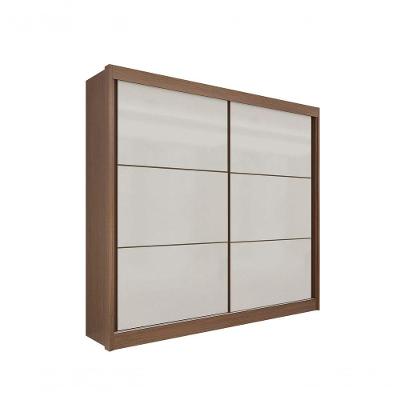 Guarda Roupa Casal Cancun 2 Portas 6 Gavetas Sem Pés - D' Doro Castanho/off White