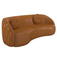 Sofá Decorativo 3 Lugares 288cm Com Almofadas E Poltrona Zion M22 Sintético Caramelo - Mpozenato - 9