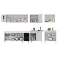 Armário De Cozinha Modulado De Canto 7 Peças Cp34 Balcão Sem Tampo Branco/preto - Lumil - 6