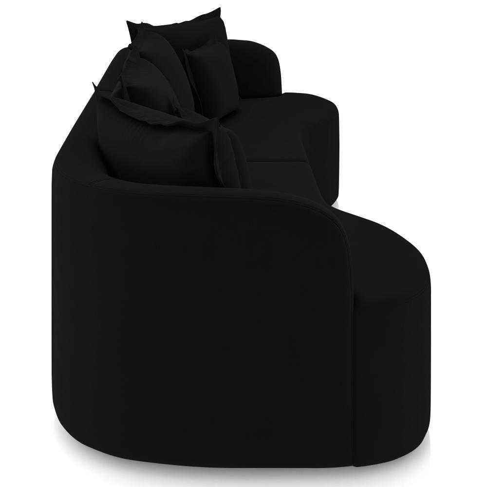 Sofá 4 Lugares 250cm Orgânico Quito K04 Veludo Preto - Mpozenato - 7