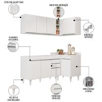 Armário De Cozinha Modulado De Canto Esquerdo 4 Peças Cp46 Balcão Sem Tampo Branco - Lumil - 3