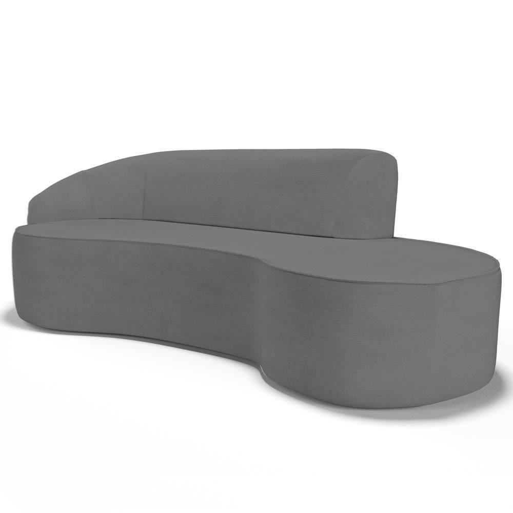 Sofá Living 4 Lugares 300cm Braço Esquerdo Mozart D06 Linho Cinza Escuro - Mpozenato - 1