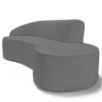 Sofá Living 4 Lugares 300cm Braço Esquerdo Mozart D06 Linho Cinza Escuro - Mpozenato - 5